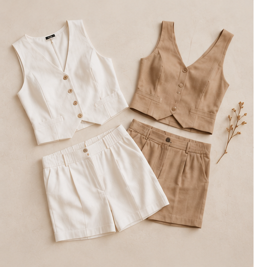Linen Vest Set
